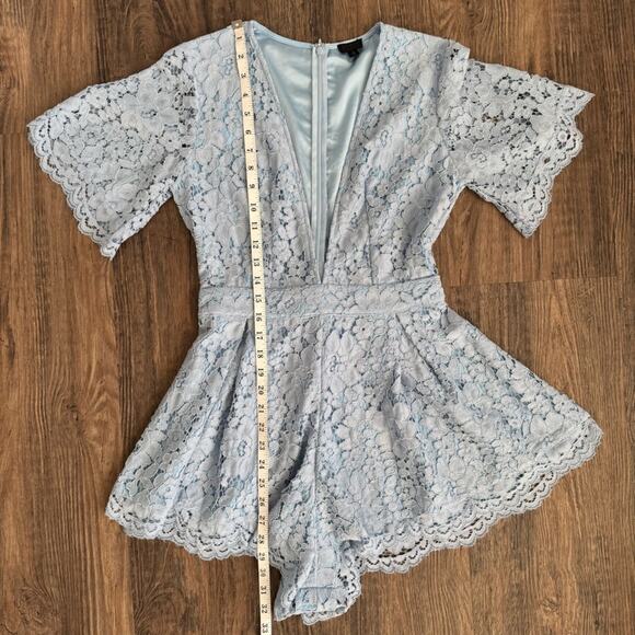 NBD Mila Lace Romper in Periwinkle S - Picture 10 of 12